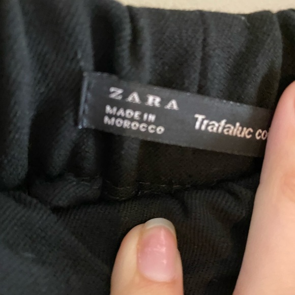 Zara black pants with white and red side stripes - Picture 3 of 3